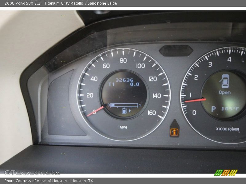 Titanium Gray Metallic / Sandstone Beige 2008 Volvo S80 3.2