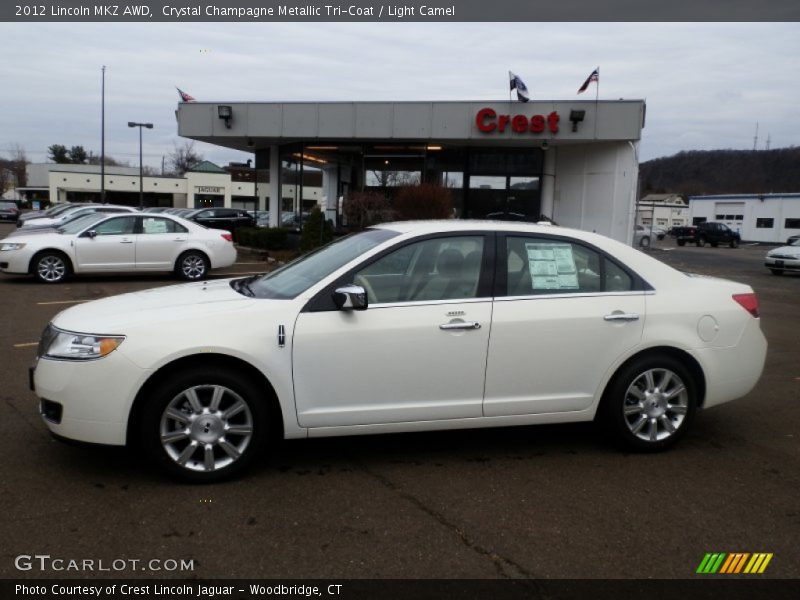 Crystal Champagne Metallic Tri-Coat / Light Camel 2012 Lincoln MKZ AWD