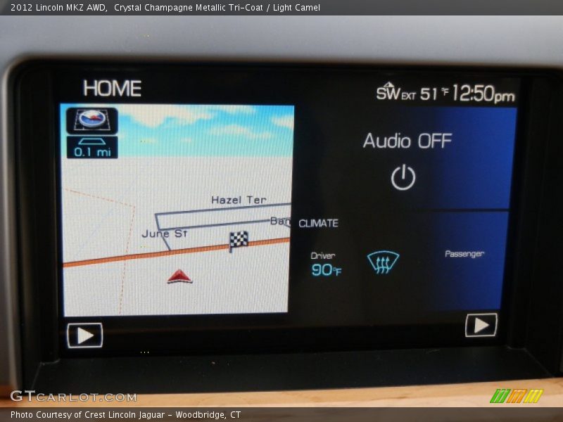 Crystal Champagne Metallic Tri-Coat / Light Camel 2012 Lincoln MKZ AWD