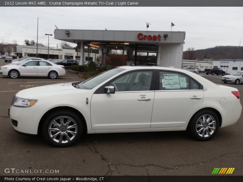 Crystal Champagne Metallic Tri-Coat / Light Camel 2012 Lincoln MKZ AWD