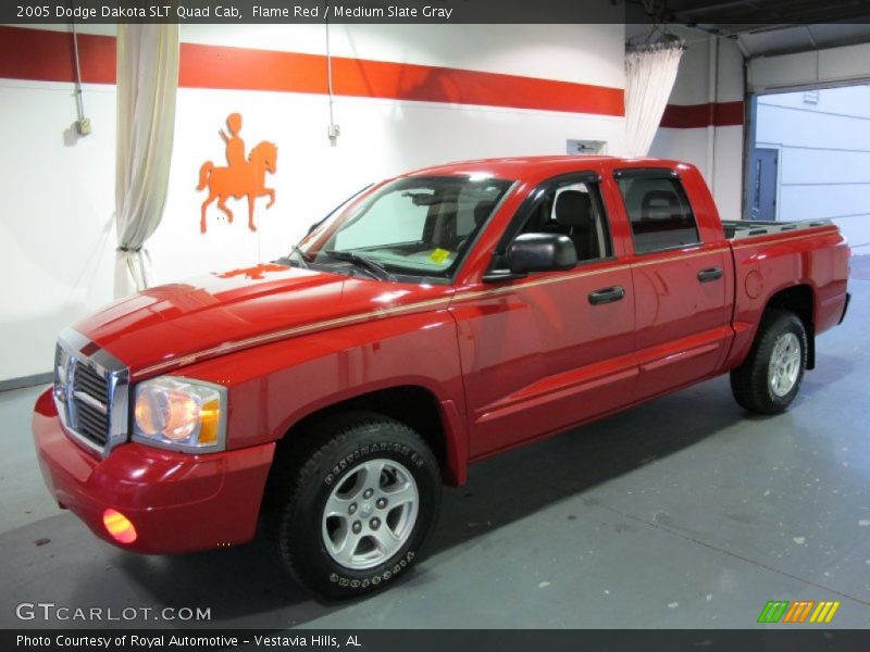 Flame Red / Medium Slate Gray 2005 Dodge Dakota SLT Quad Cab