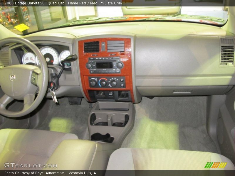 Flame Red / Medium Slate Gray 2005 Dodge Dakota SLT Quad Cab