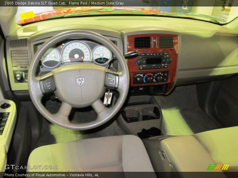 Flame Red / Medium Slate Gray 2005 Dodge Dakota SLT Quad Cab