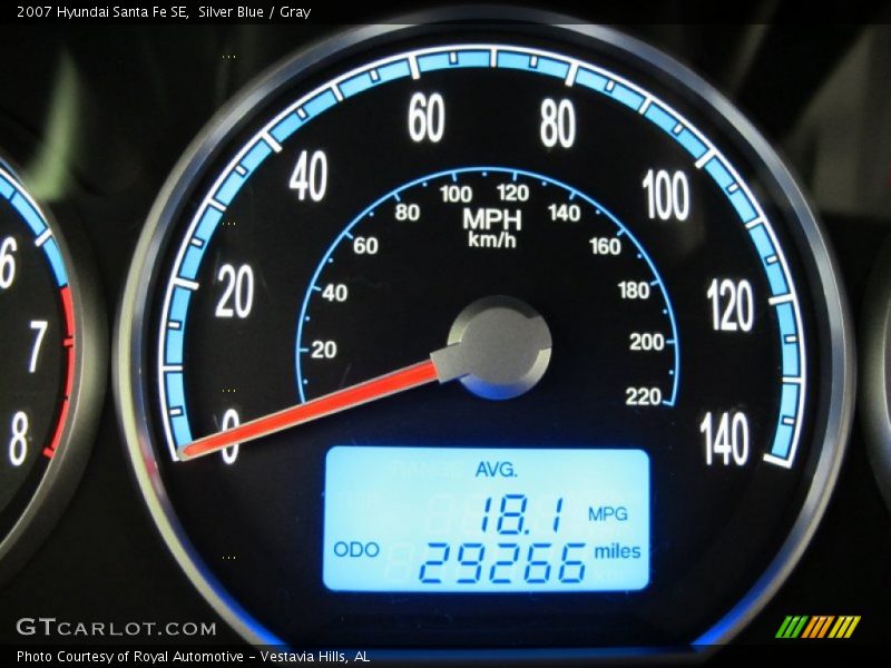 Silver Blue / Gray 2007 Hyundai Santa Fe SE