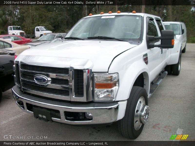 Oxford White / Tan 2008 Ford F450 Super Duty Lariat Crew Cab 4x4 Dually