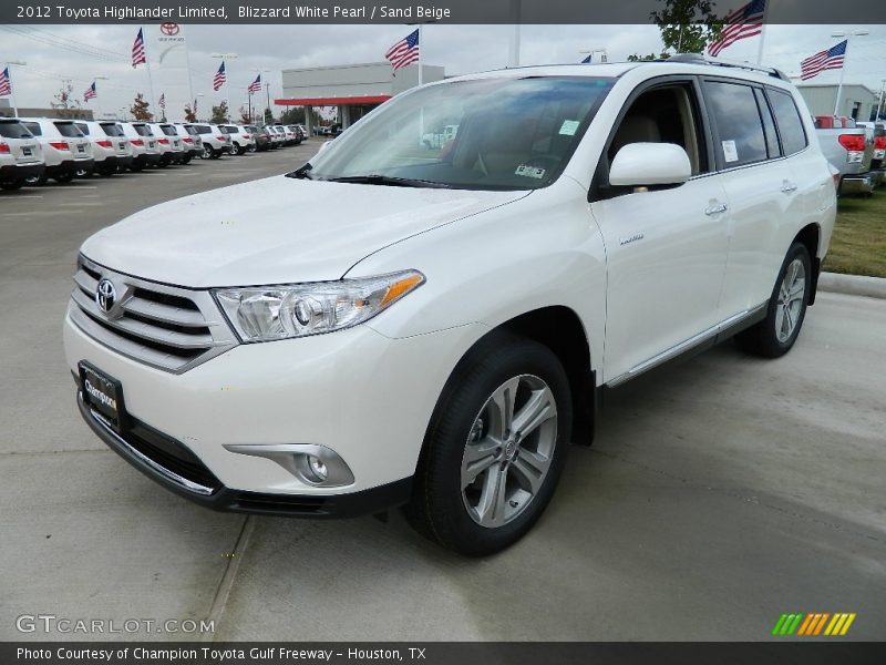 Blizzard White Pearl / Sand Beige 2012 Toyota Highlander Limited