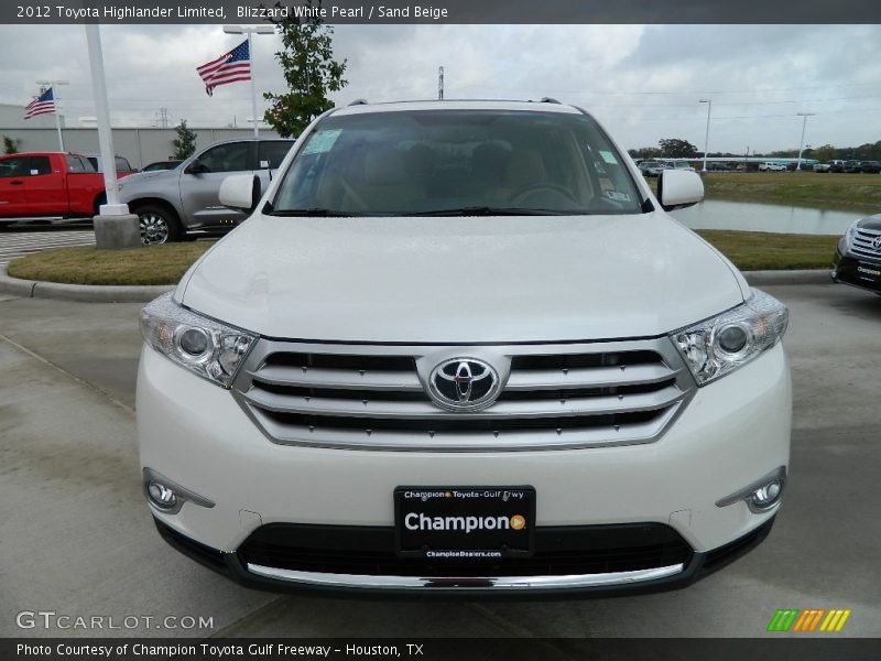 Blizzard White Pearl / Sand Beige 2012 Toyota Highlander Limited