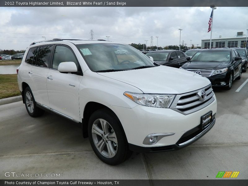 Blizzard White Pearl / Sand Beige 2012 Toyota Highlander Limited