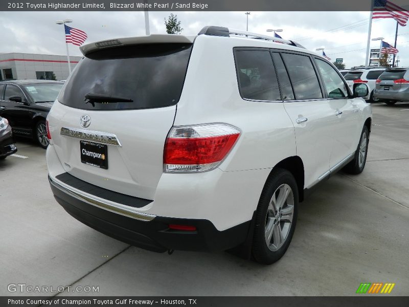 Blizzard White Pearl / Sand Beige 2012 Toyota Highlander Limited