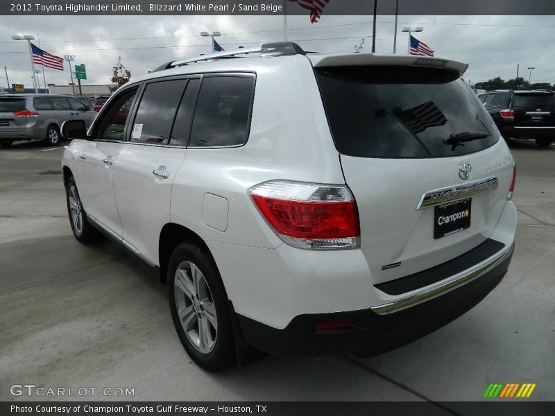 Blizzard White Pearl / Sand Beige 2012 Toyota Highlander Limited