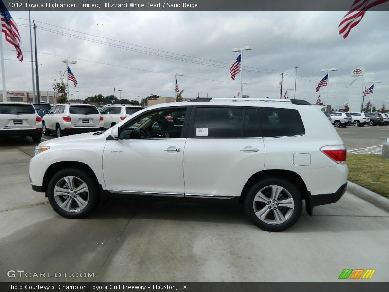 Blizzard White Pearl / Sand Beige 2012 Toyota Highlander Limited