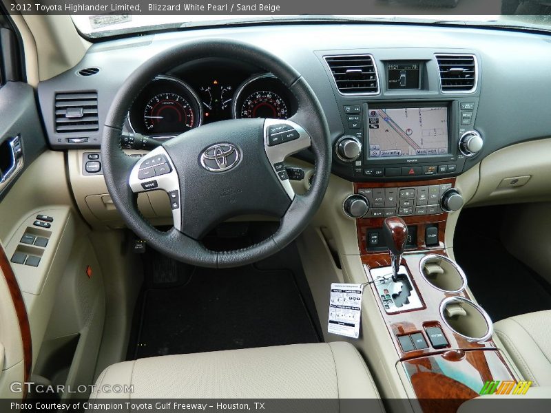Blizzard White Pearl / Sand Beige 2012 Toyota Highlander Limited