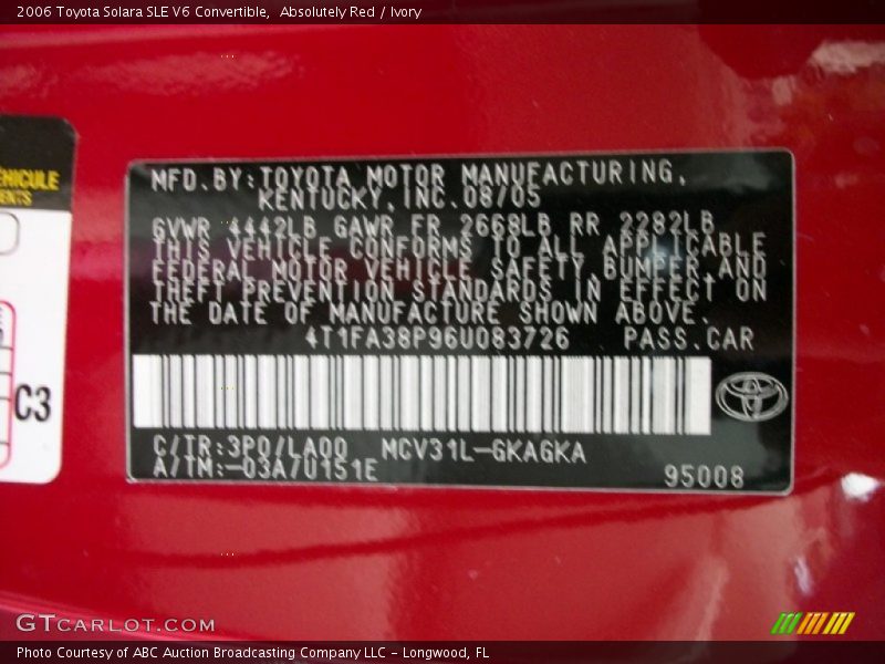 3P0 - 2006 Toyota Solara SLE V6 Convertible