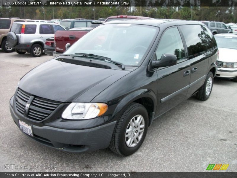 Inferno Red Crystal Pearl / Medium Slate Gray 2006 Dodge Caravan SE