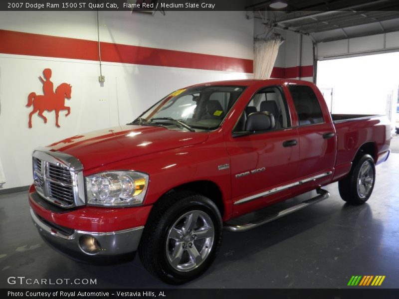 Flame Red / Medium Slate Gray 2007 Dodge Ram 1500 ST Quad Cab