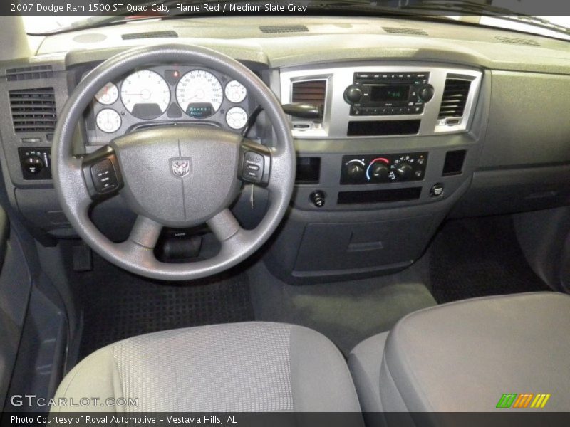Flame Red / Medium Slate Gray 2007 Dodge Ram 1500 ST Quad Cab
