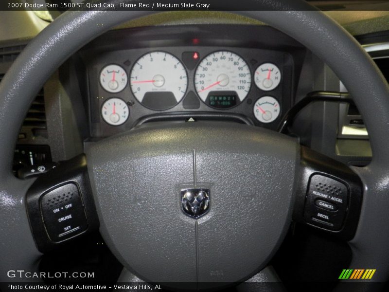 Flame Red / Medium Slate Gray 2007 Dodge Ram 1500 ST Quad Cab