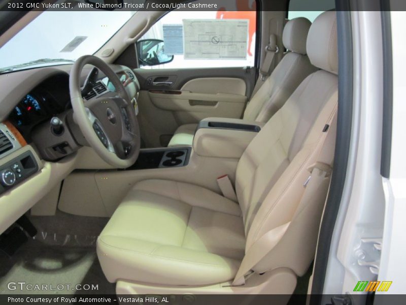 White Diamond Tricoat / Cocoa/Light Cashmere 2012 GMC Yukon SLT