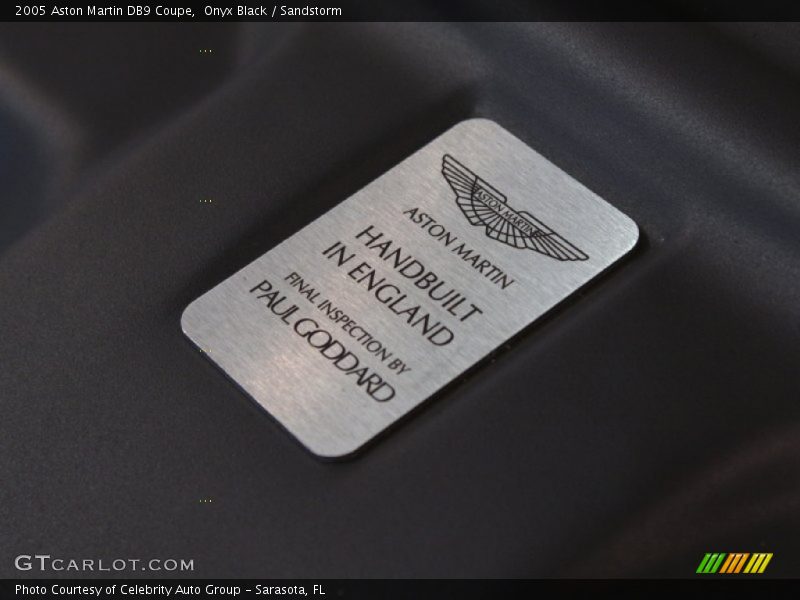 Info Tag of 2005 DB9 Coupe