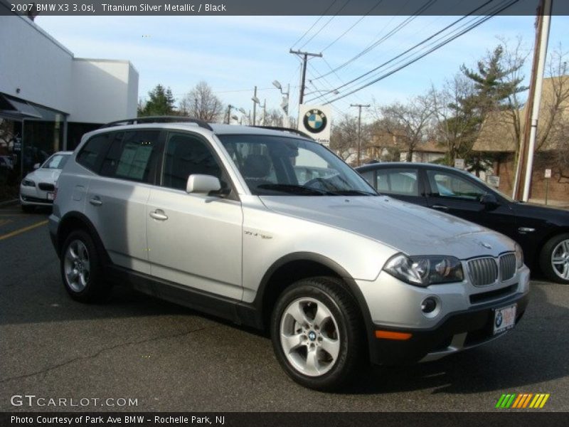 Titanium Silver Metallic / Black 2007 BMW X3 3.0si