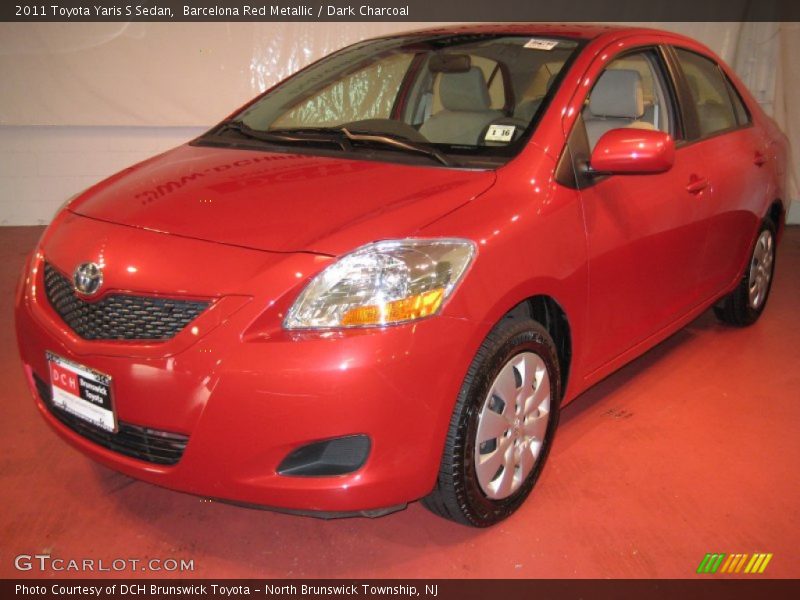 Barcelona Red Metallic / Dark Charcoal 2011 Toyota Yaris S Sedan