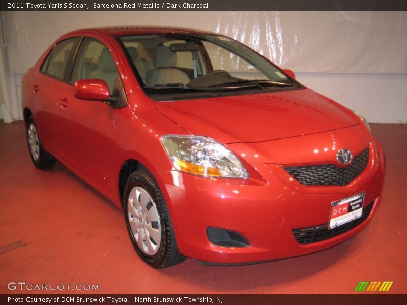 Barcelona Red Metallic / Dark Charcoal 2011 Toyota Yaris S Sedan