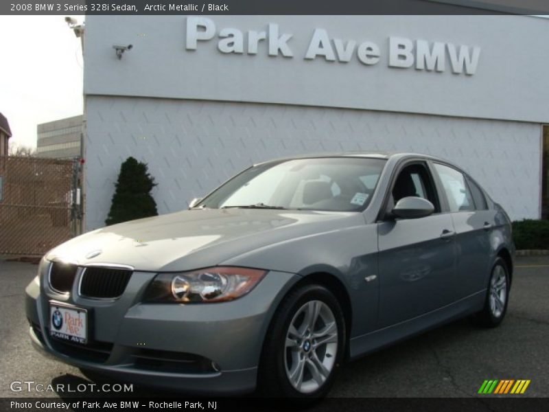 Arctic Metallic / Black 2008 BMW 3 Series 328i Sedan