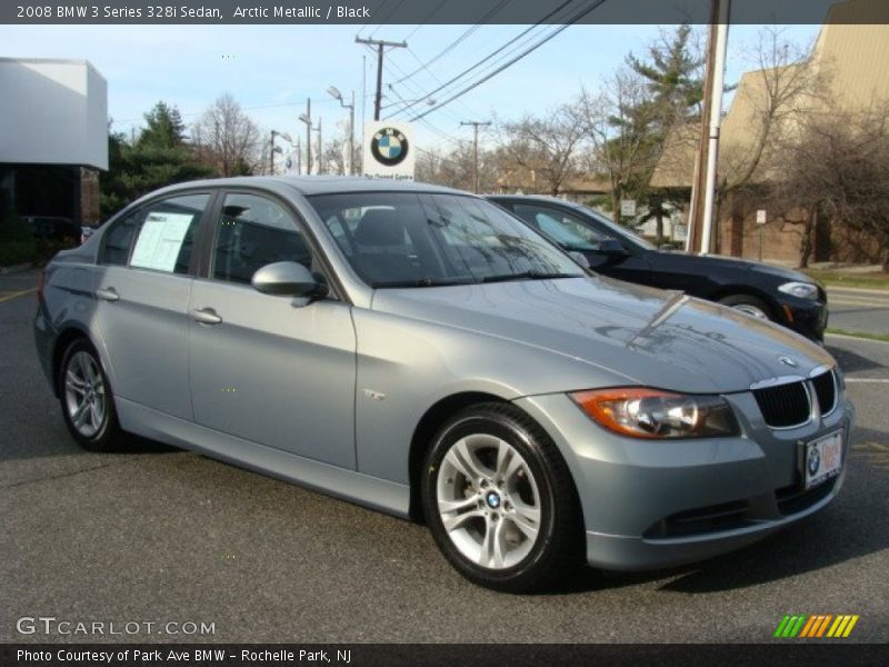 Arctic Metallic / Black 2008 BMW 3 Series 328i Sedan