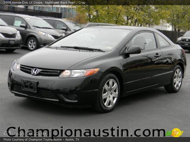 Nighthawk Black Pearl / Gray 2008 Honda Civic LX Coupe