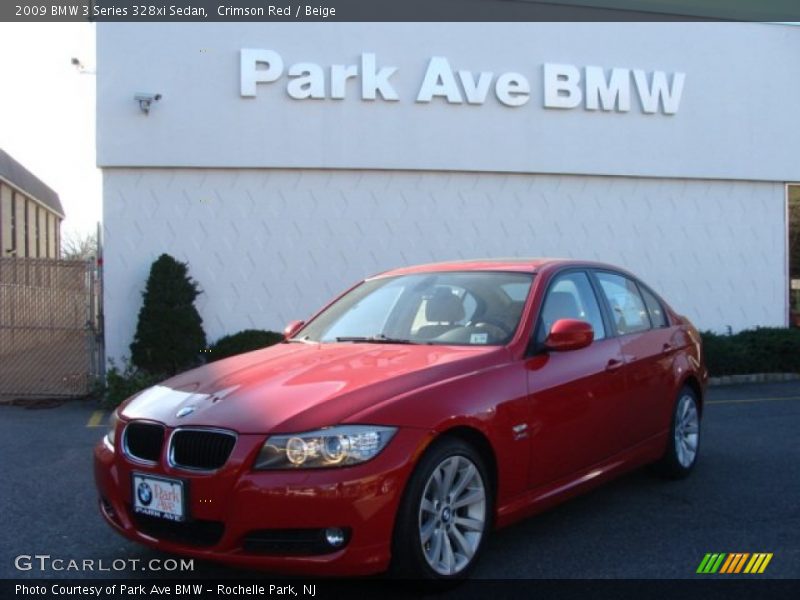 Crimson Red / Beige 2009 BMW 3 Series 328xi Sedan