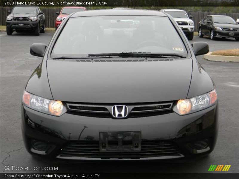 Nighthawk Black Pearl / Gray 2008 Honda Civic LX Coupe