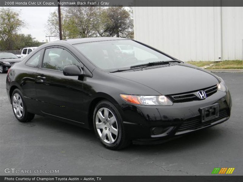 Nighthawk Black Pearl / Gray 2008 Honda Civic LX Coupe