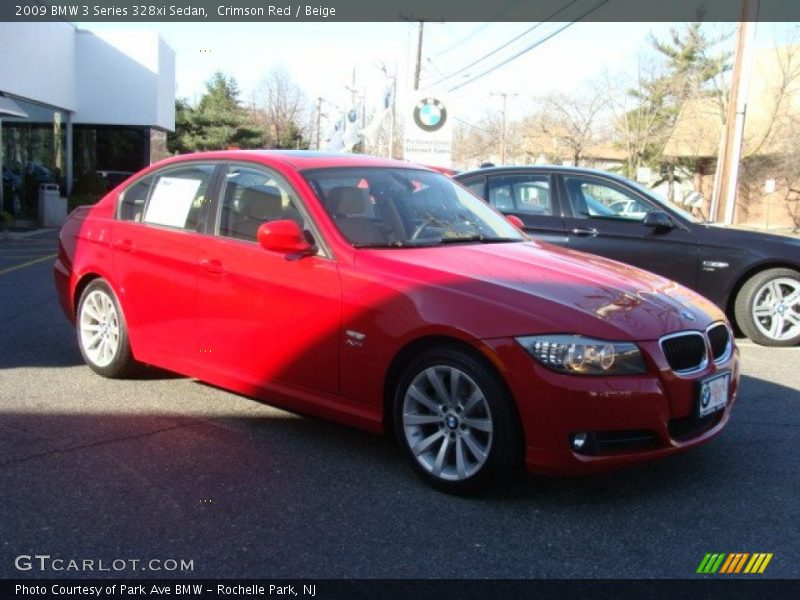 Crimson Red / Beige 2009 BMW 3 Series 328xi Sedan
