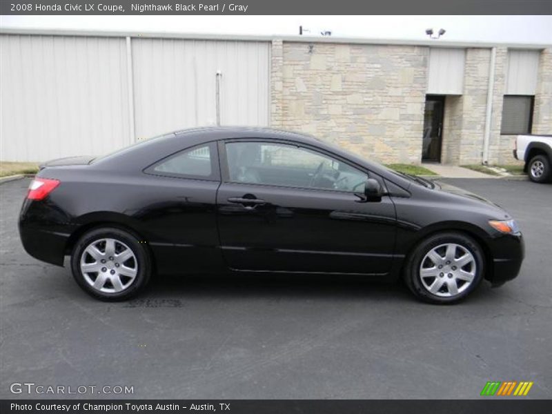 Nighthawk Black Pearl / Gray 2008 Honda Civic LX Coupe