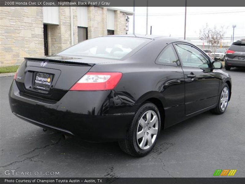 Nighthawk Black Pearl / Gray 2008 Honda Civic LX Coupe