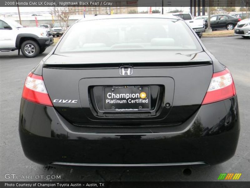 Nighthawk Black Pearl / Gray 2008 Honda Civic LX Coupe