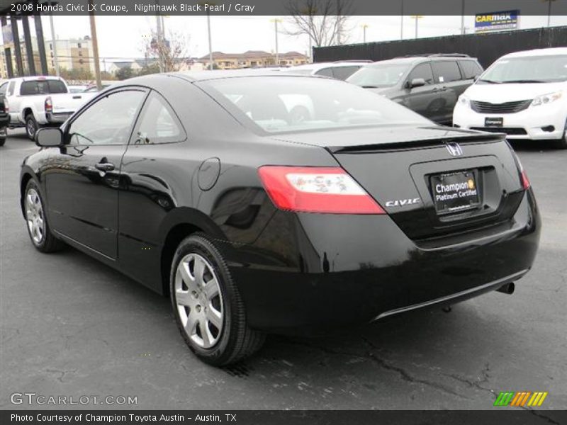 Nighthawk Black Pearl / Gray 2008 Honda Civic LX Coupe