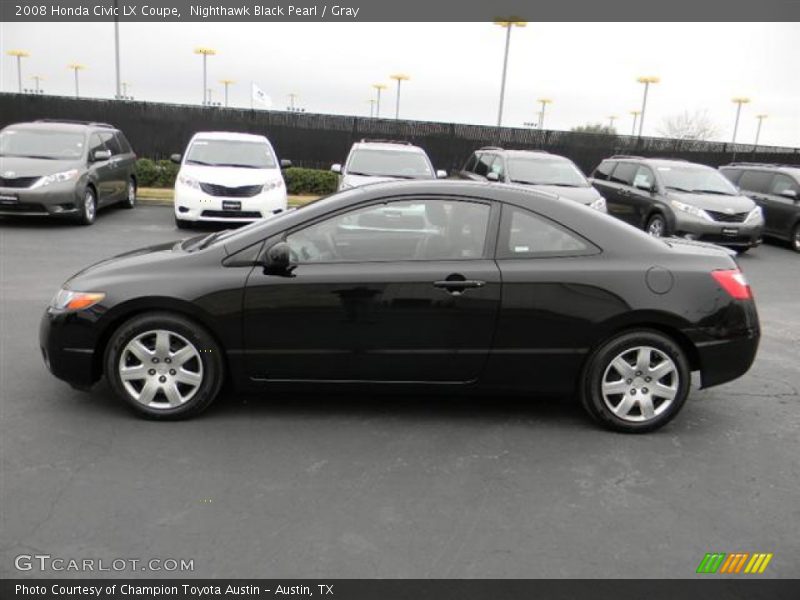 Nighthawk Black Pearl / Gray 2008 Honda Civic LX Coupe