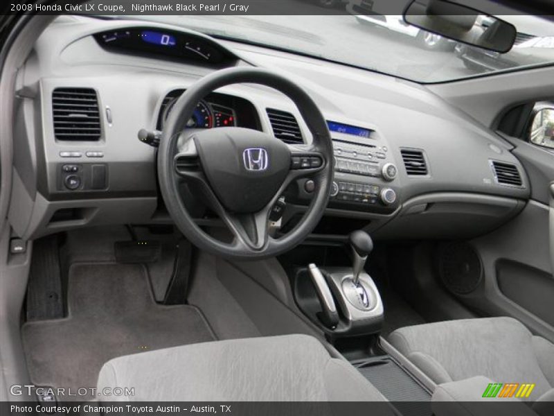 Nighthawk Black Pearl / Gray 2008 Honda Civic LX Coupe