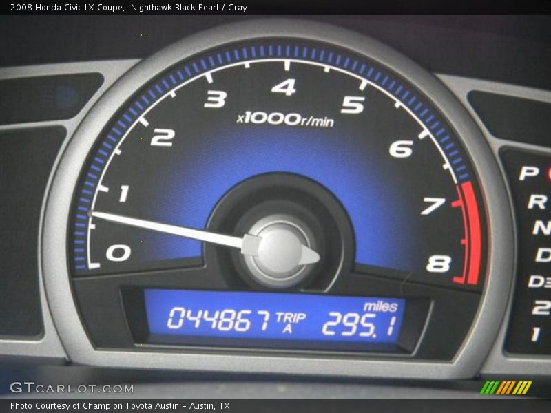 Nighthawk Black Pearl / Gray 2008 Honda Civic LX Coupe