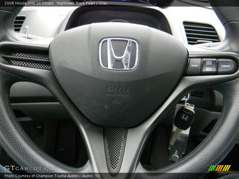Nighthawk Black Pearl / Gray 2008 Honda Civic LX Coupe