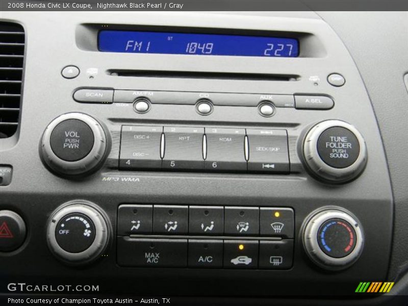 Nighthawk Black Pearl / Gray 2008 Honda Civic LX Coupe