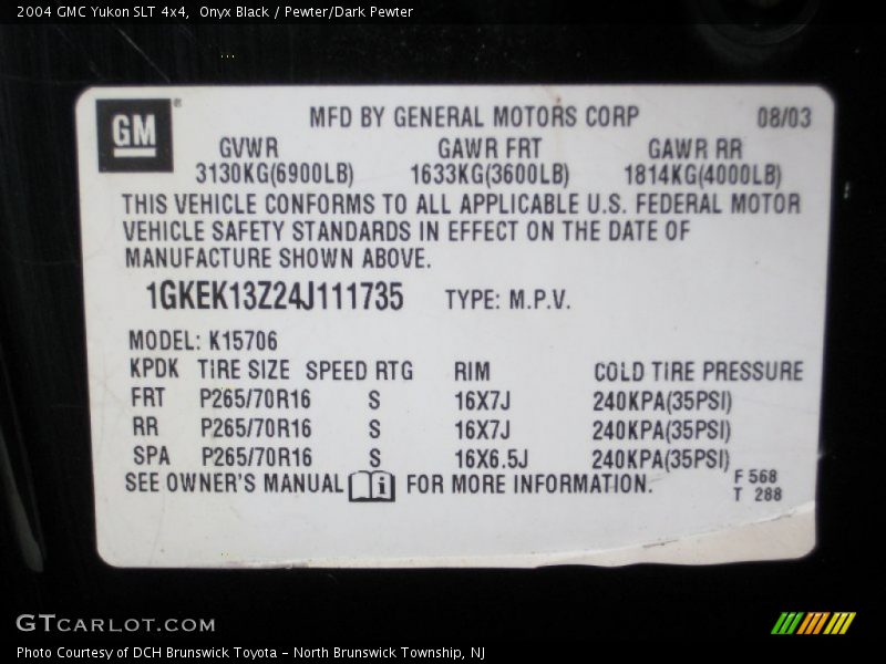 Onyx Black / Pewter/Dark Pewter 2004 GMC Yukon SLT 4x4