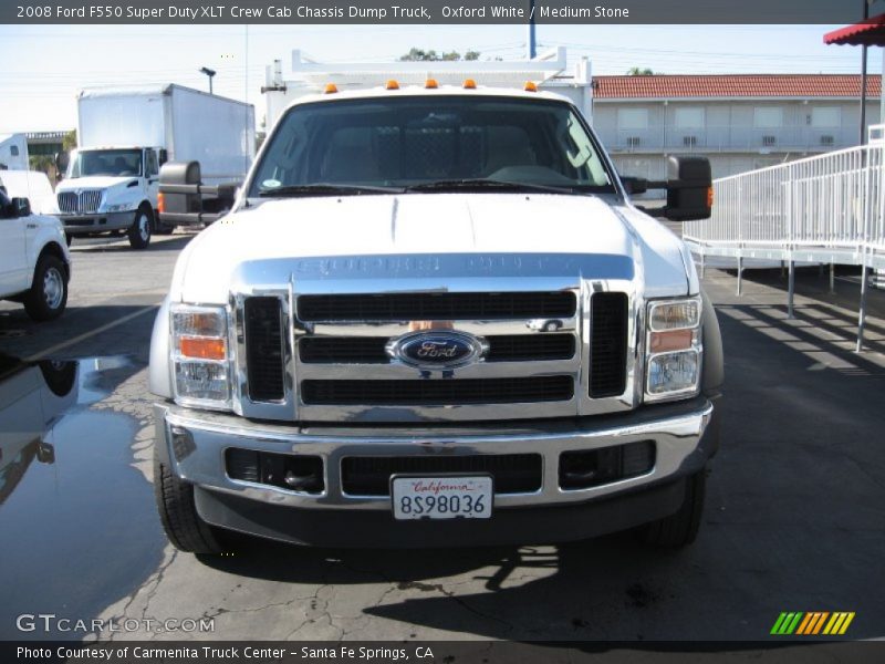 Oxford White / Medium Stone 2008 Ford F550 Super Duty XLT Crew Cab Chassis Dump Truck