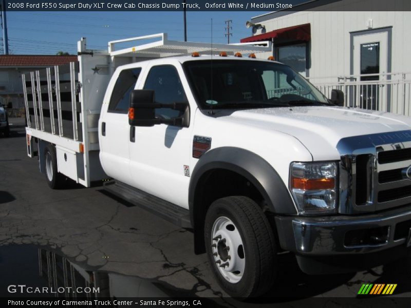 Oxford White / Medium Stone 2008 Ford F550 Super Duty XLT Crew Cab Chassis Dump Truck