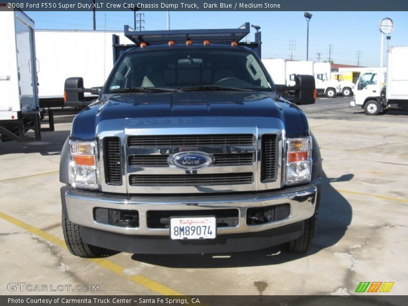 Dark Blue / Medium Stone 2008 Ford F550 Super Duty XLT Crew Cab Chassis Dump Truck