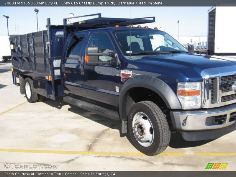 Dark Blue / Medium Stone 2008 Ford F550 Super Duty XLT Crew Cab Chassis Dump Truck