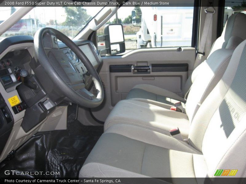 Dark Blue / Medium Stone 2008 Ford F550 Super Duty XLT Crew Cab Chassis Dump Truck