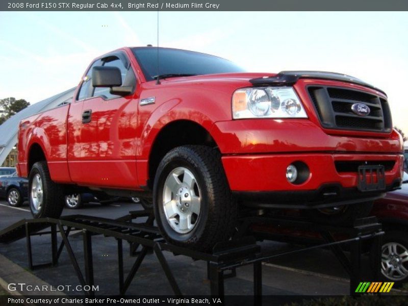 Bright Red / Medium Flint Grey 2008 Ford F150 STX Regular Cab 4x4