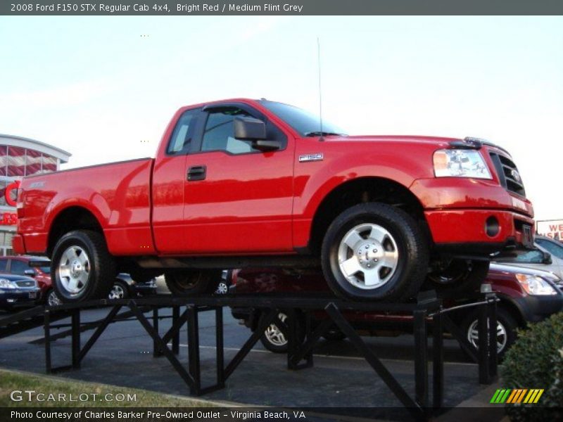 Bright Red / Medium Flint Grey 2008 Ford F150 STX Regular Cab 4x4